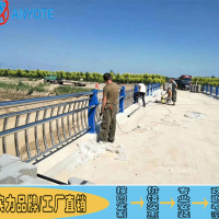 定制304景觀不銹鋼圍欄 江門橋梁金屬欄桿 河道護欄圖集
